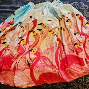 Unique Vintage flamingo print skirt size Small
